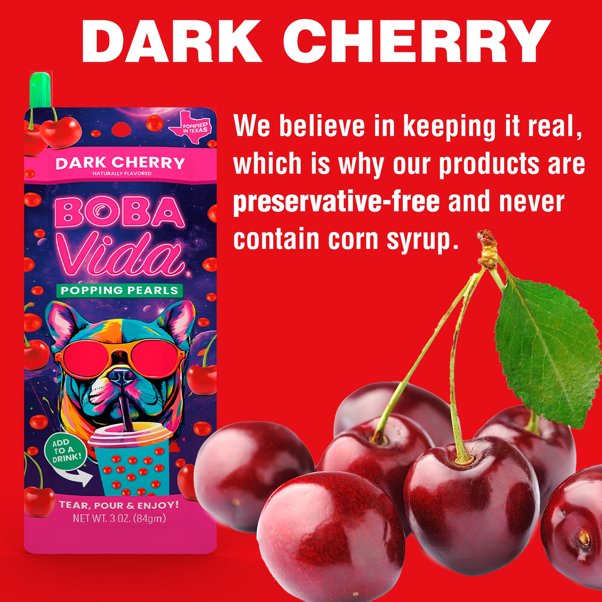 Dark Cherry Popping Boba (10 pouches)