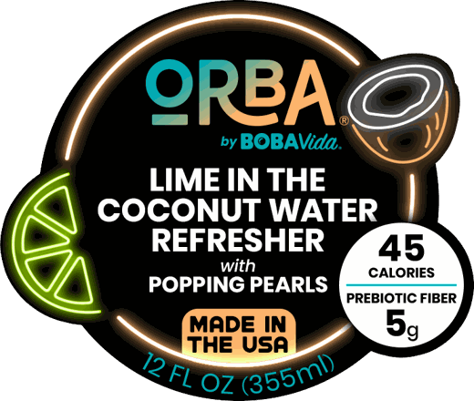 ORBA Lime in the Coconut Water Refresher can label