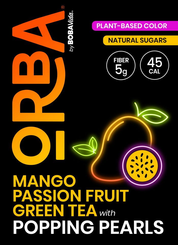 ORBA Mango Passion Fruit Green Tea 4-pack carton
