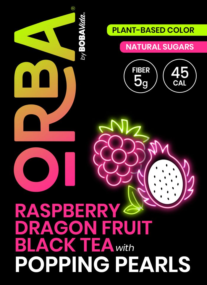 ORBA Raspberry Dragon Fruit Black Tea 4-pack carton