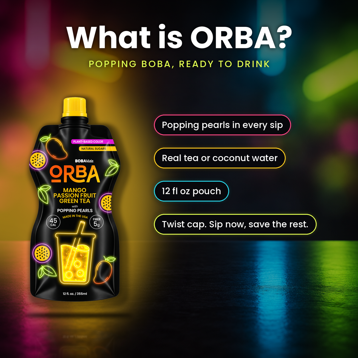 
                  
                    ORBA Variety 2-Pack — Popping Boba, Ready to Drink (8 pouches, 2 of each flavor)
                  
                
