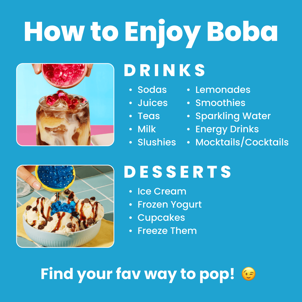Blue Raspberry Popping Boba Pearls (10 Pouches) – Sweet & Tart Berry Burst