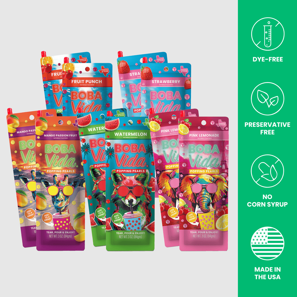 
                  
                    Dye-Free Assorted Popping Boba (10 pouches)
                  
                
