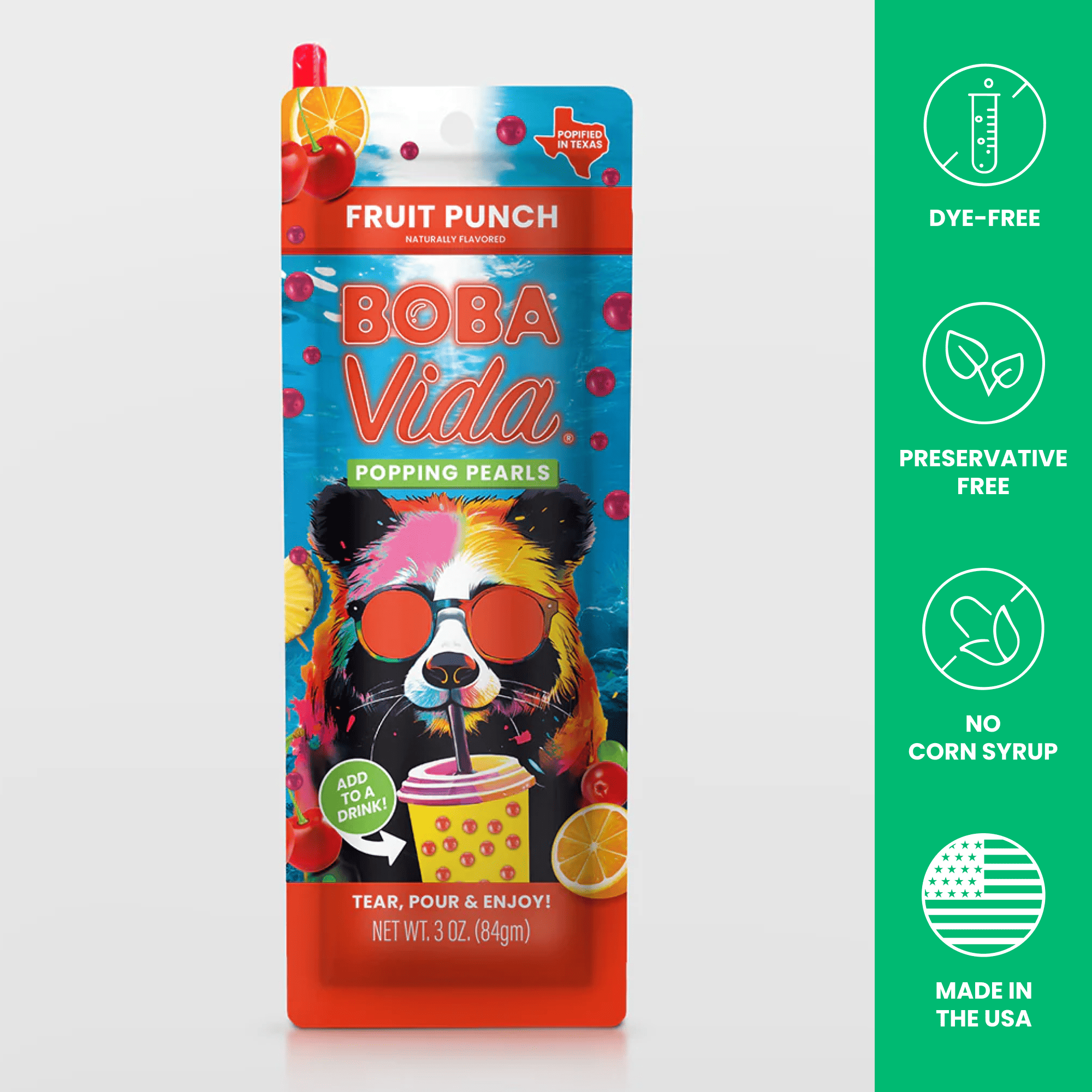 BOBAVIDA Fruit Punch Popping Boba - 3oz / 10ct BOBAVIDA Fruit Punch Popping Boba - 3oz / 10ct