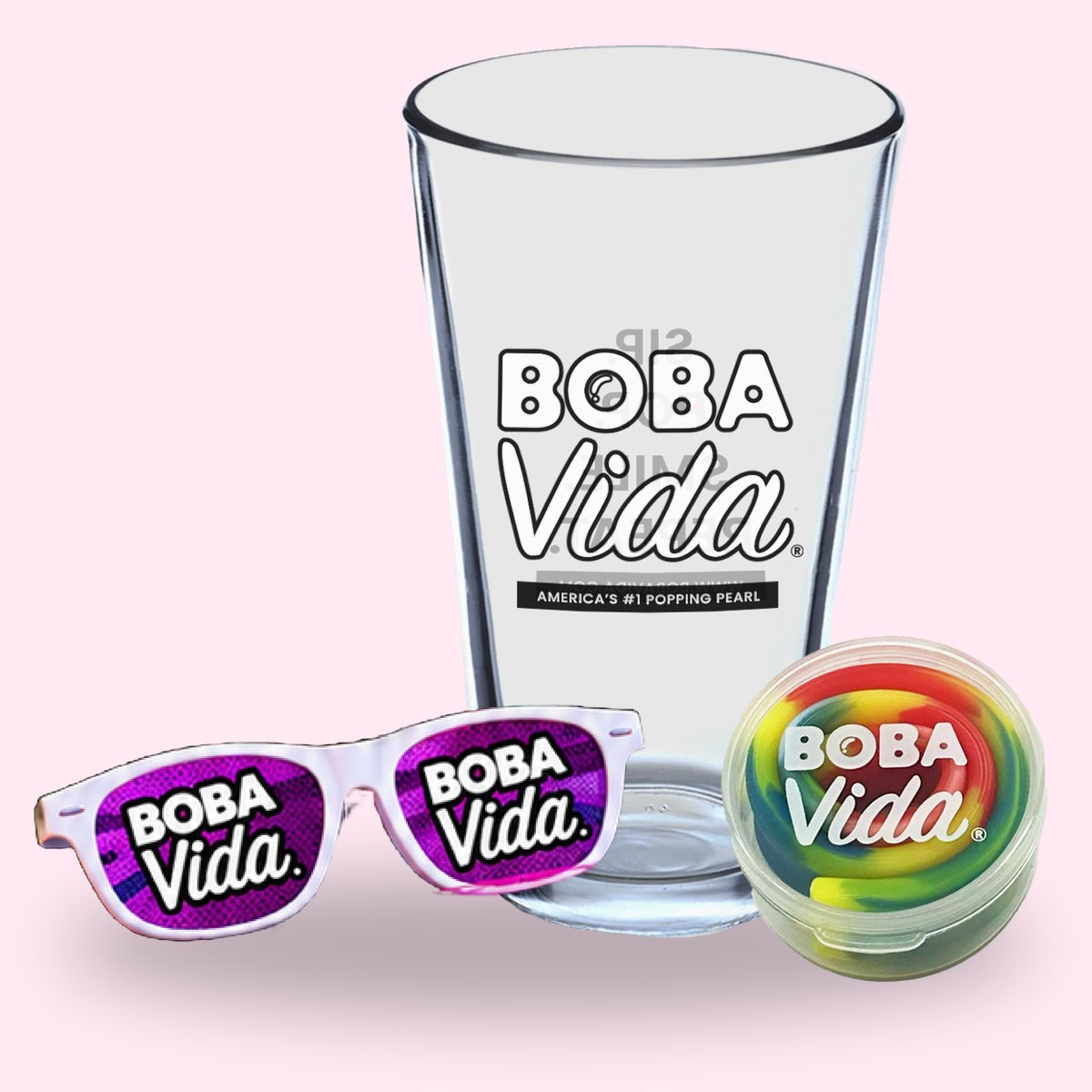 
                  
                    FREE BobaVida Gift Set: Pint Glass + Boba Straw + Sunglasses + Sticker
                  
                
