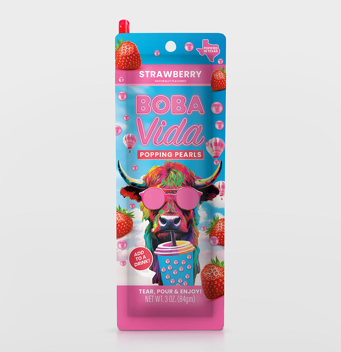 Strawberry Popping Boba (10 pouches)