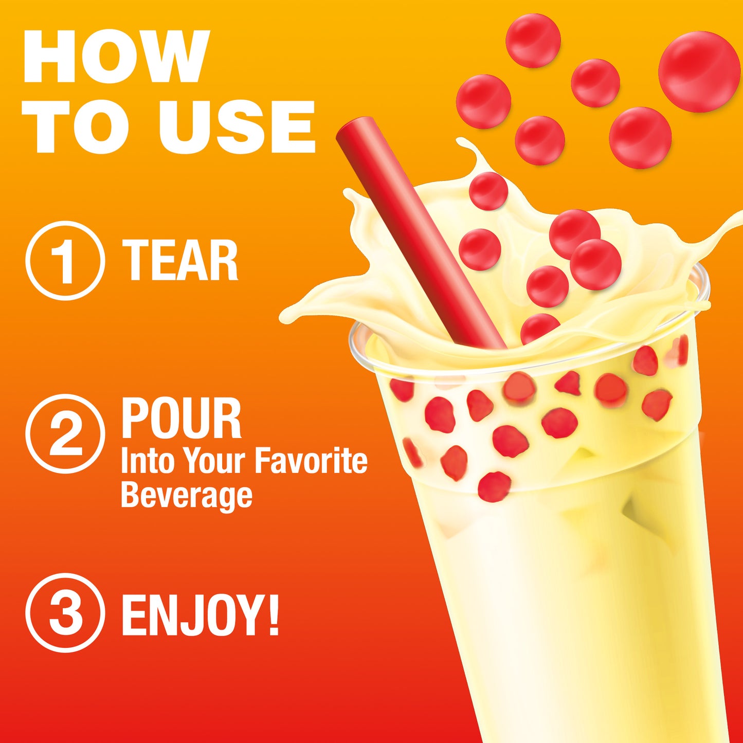
                  
                    How to use Fruit Punch Popping Boba 
                  
                