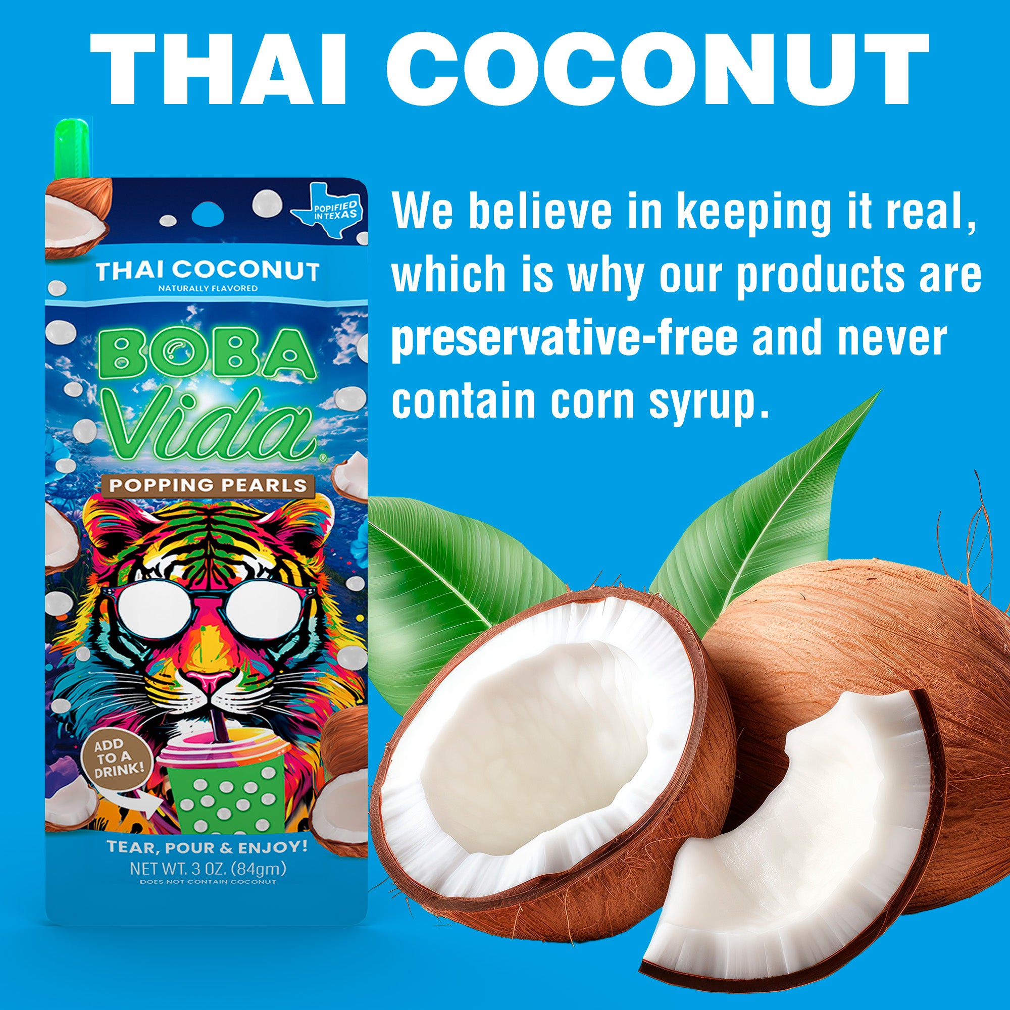Thai Coconut Popping Boba (10 pouches)