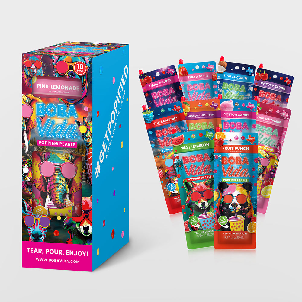 Buy Assorted Popping Boba (10 pouches) | Boba Vida