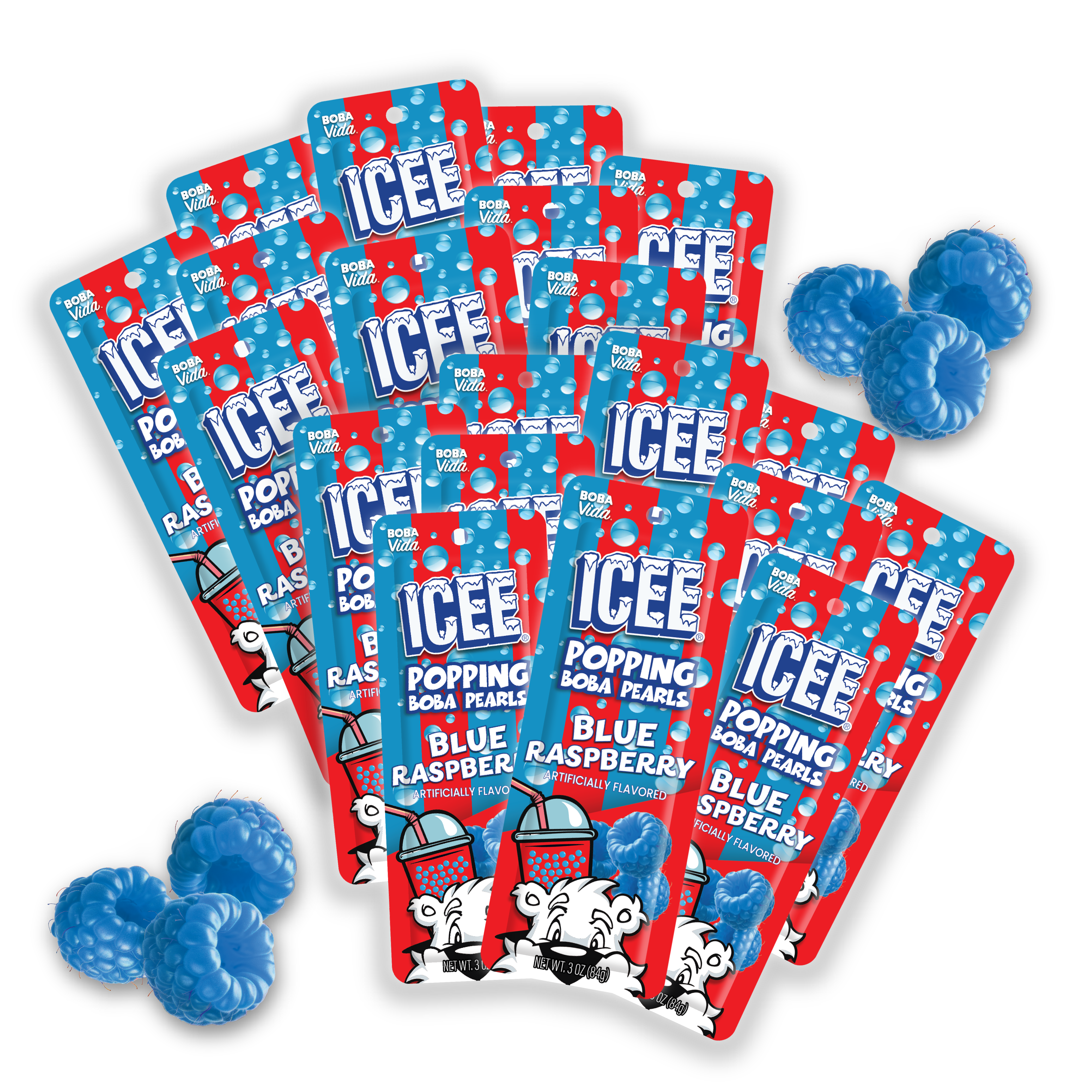 ICEE® Blue Raspberry Popping Boba 2-Pack (10 pouches each) - BobaVida