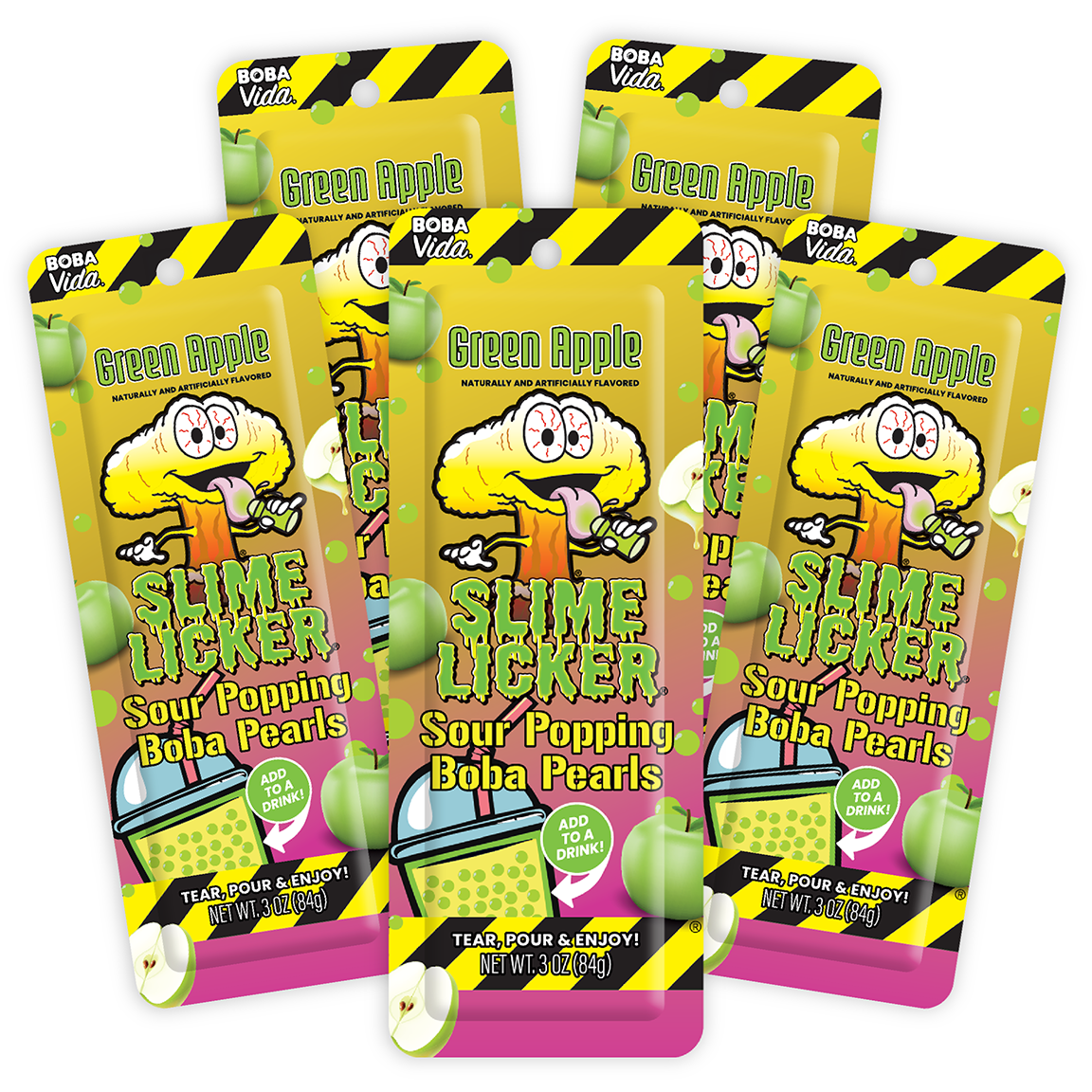 Sour Slime Licker® Green Apple Boba (10 Pouches) – Extreme Sour Apple ...