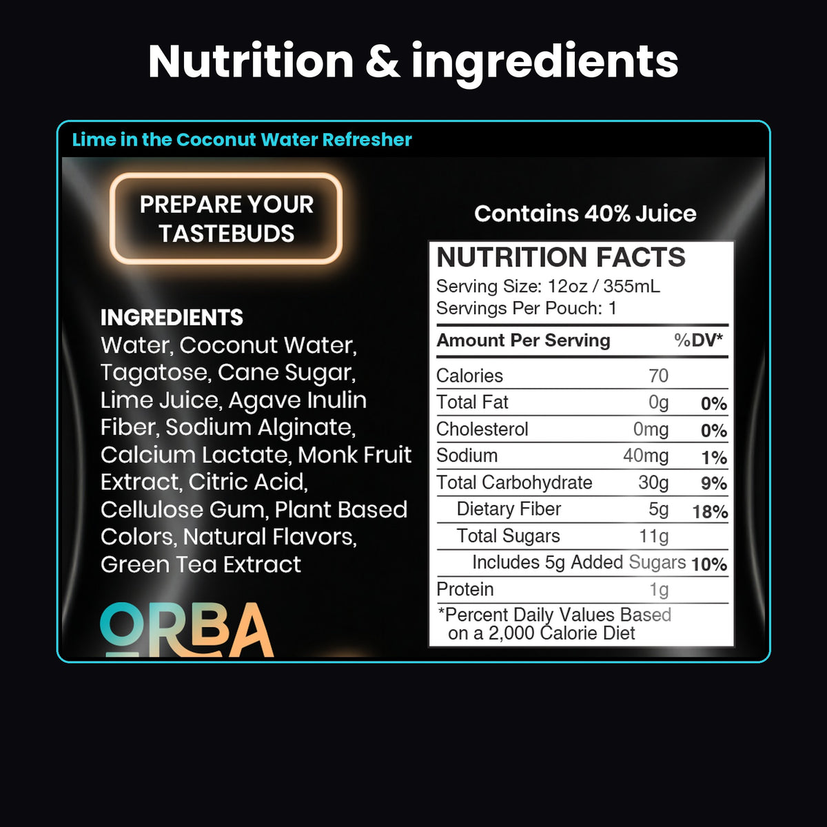 
                  
                    ORBA Lime in the Coconut Water Refresher 4-Pack
                  
                