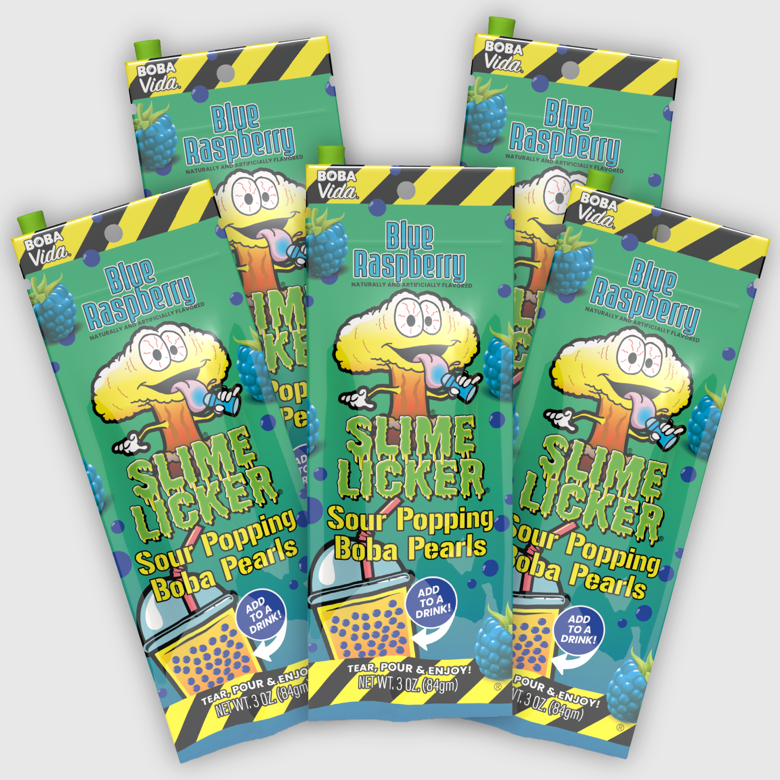 Sour Slime Licker® Blue Raspberry Boba (10 Pouches) – Sour Blue ...