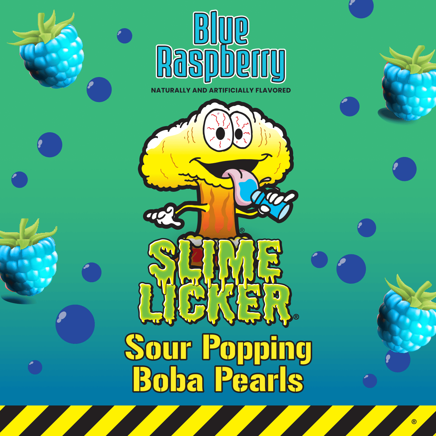 Sour Slime Licker® Blue Raspberry Boba (10 Pouches) – Sour Blue