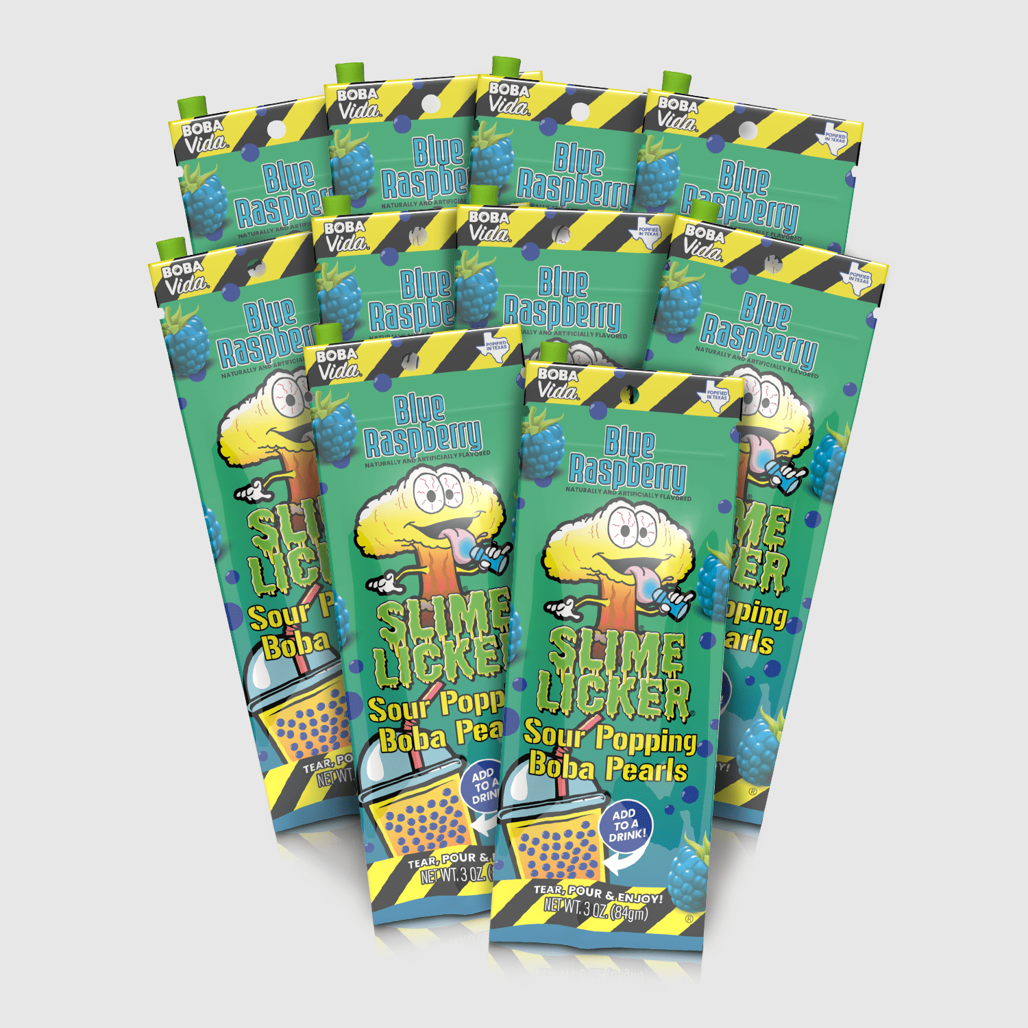 Sour Slime Licker® Blue Raspberry Popping Boba (10 Pouches)